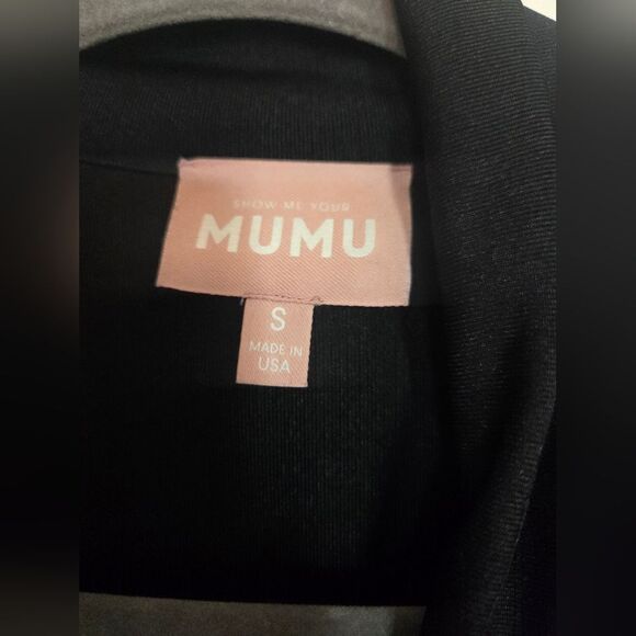 Show Me Your MuMu - Chloe Collared Dress - black slinky stretch size S - Picture 5 of 6